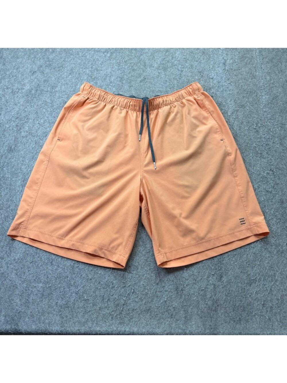 Free Fly Training Shorts Men L Orange Stretch Performance 8" Gym Running Soccer